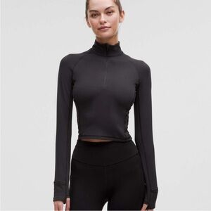 Lululemon Its Rulu Ribbed Cropped Half Zip